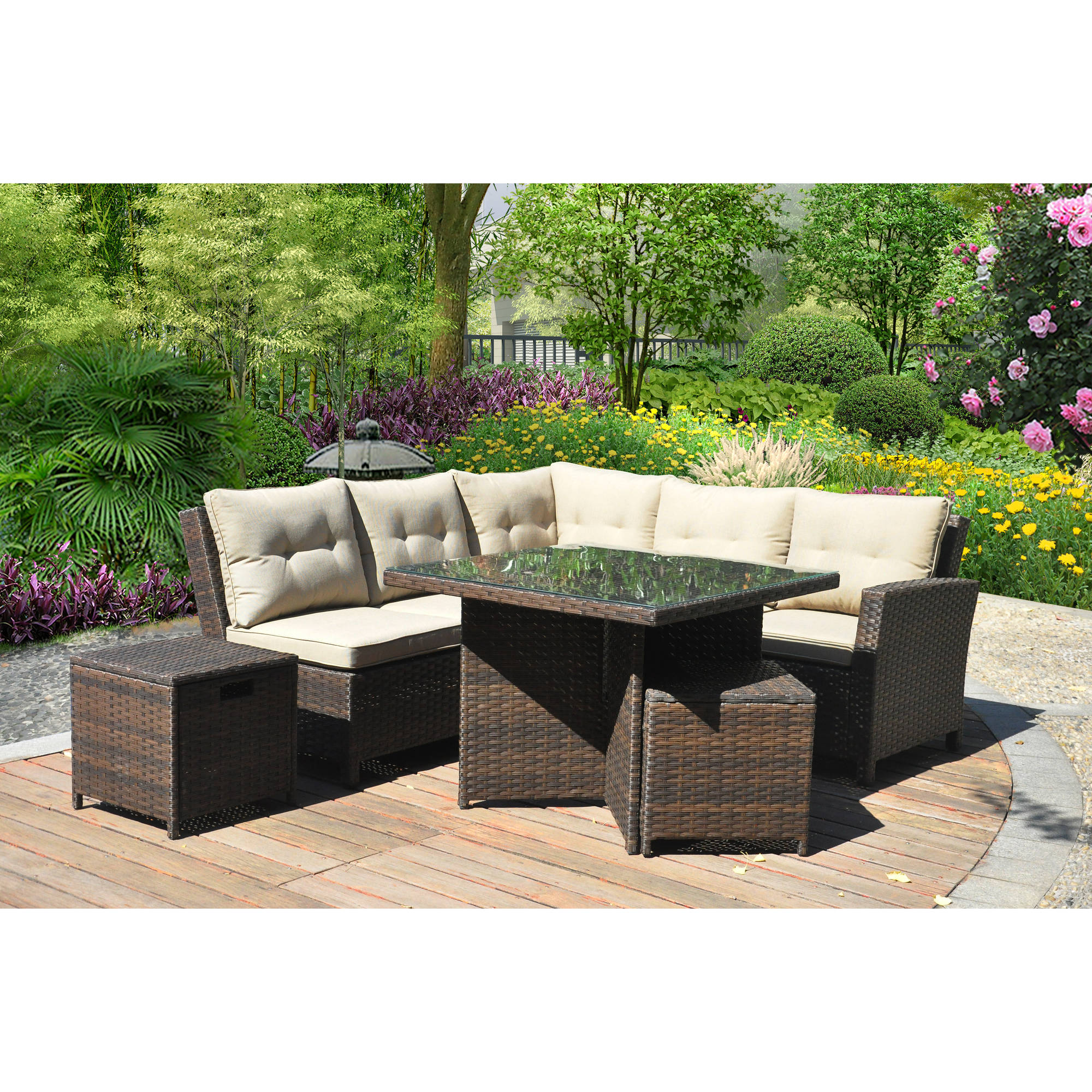 Better Homes and Gardens Baytown 5-Piece Woven Sectional Sofa Set, Seats 5 - image 1 of 6