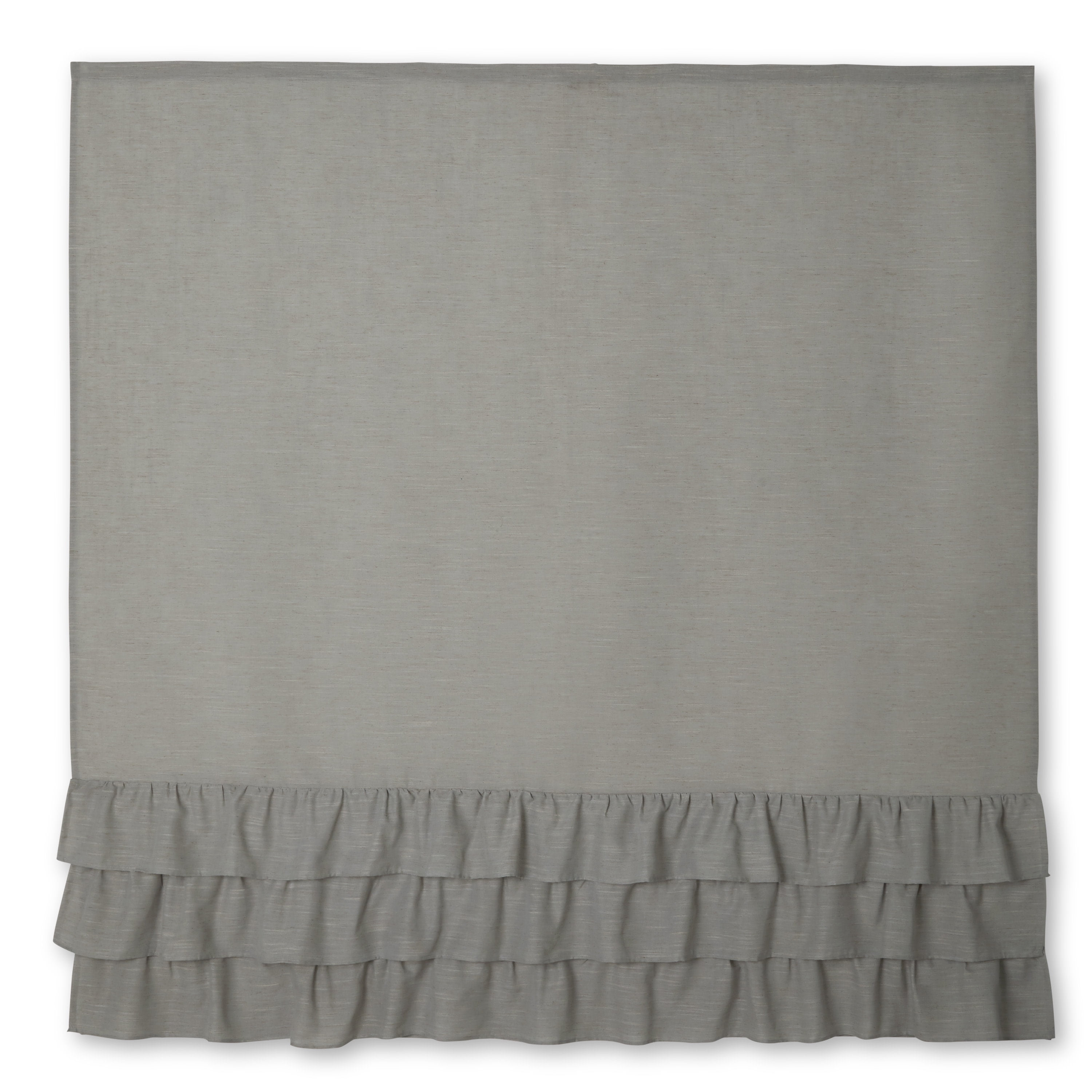 Better Homes and Gardens Blaine Ruffle Shower Curtain Silver, Polyester