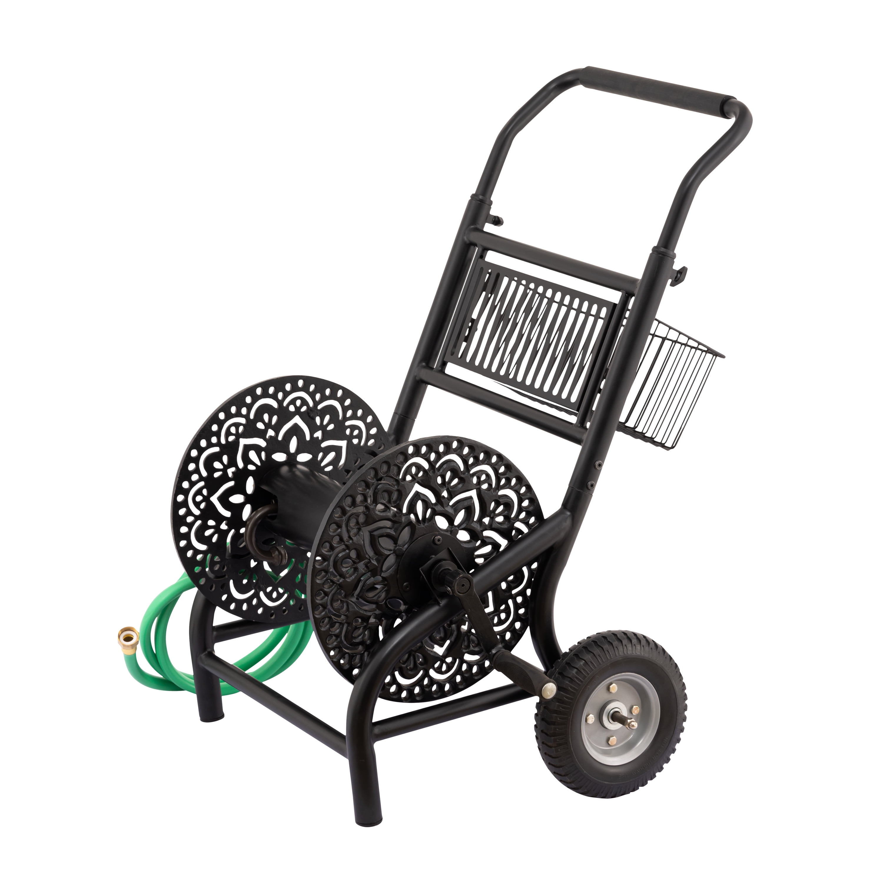 Better Homes and Gardens Bryani Metal Hose Reel Cart, Black 