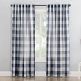 thumbnail image 1 of Better Homes and Gardens Buffalo Plaid Semi-Sheer Back Tab Curtain Panel, 50" x 63", Navy, 1 of 6