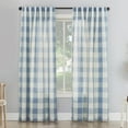 thumbnail image 1 of Better Homes and Gardens Buffalo Plaid Semi-Sheer Back Tab Curtain Panel, 50" x 84", Blue, 1 of 6