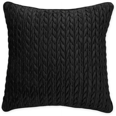 Better Homes and Gardens Cable Plush Decorative Pillow, Black