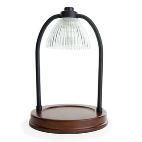 Better Homes & Gardens 10.75" Wax Cube & Candle Warmer, Black Ribbed Glass