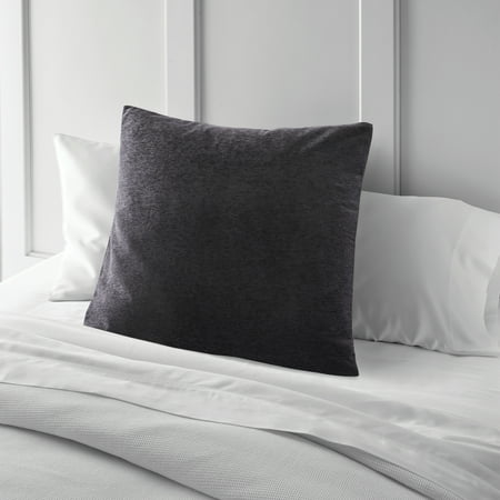 Better Homes and Gardens Chenille Euro Pillow Sham, Black, 26" x 26"
