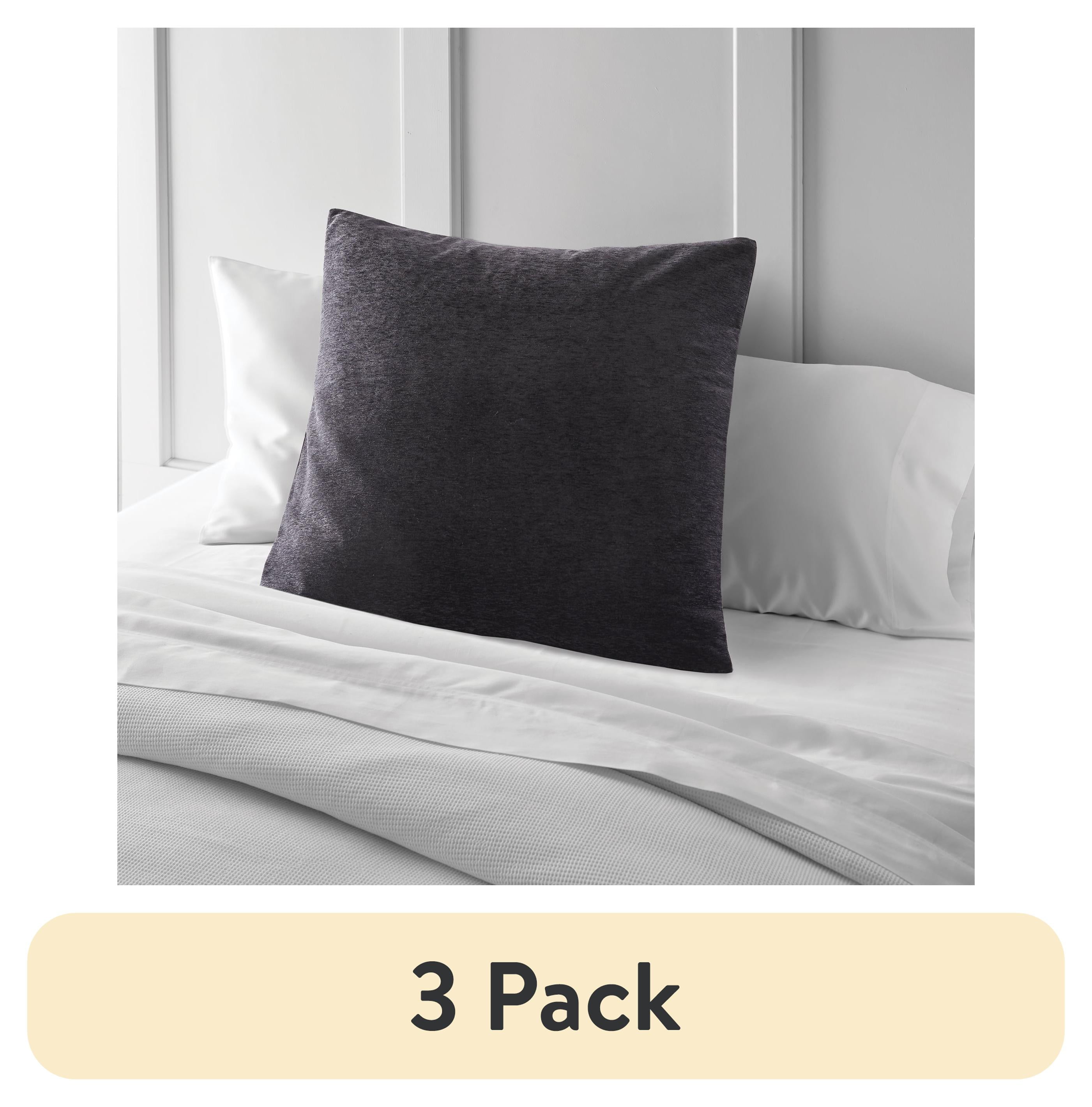 Black Chenille Euro Pillow Sham with Flange, 26" x 26"