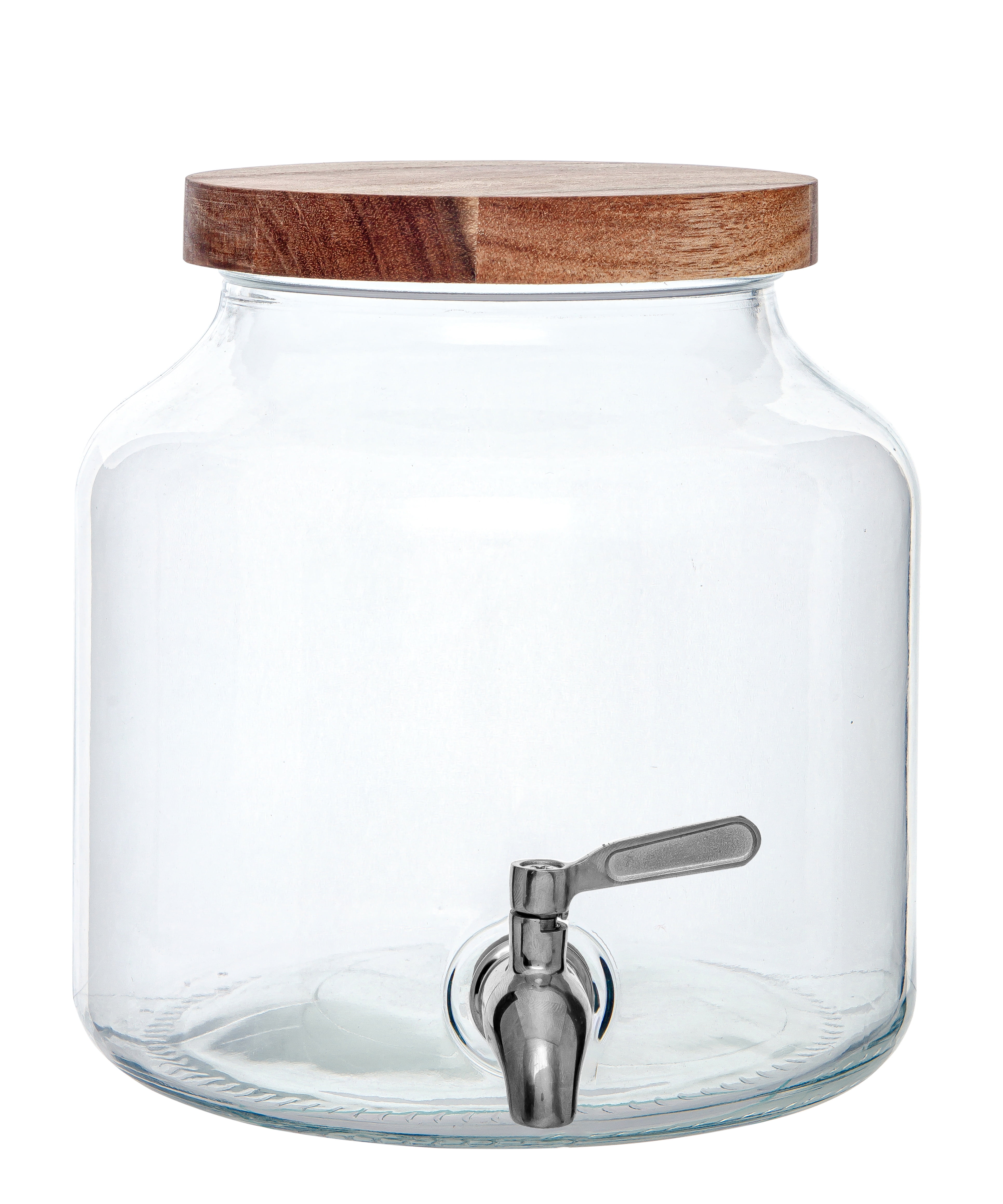 Better Homes and Gardens - Clear Glass 1.5Gal Beverage Dispenser with Natural Acacia Wood Lid - Walmart.com