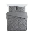 thumbnail image 1 of Better Homes and Gardens Cotton Pintuck 3-Piece Comforter Set, Full/Queen, Grey, 1 of 7