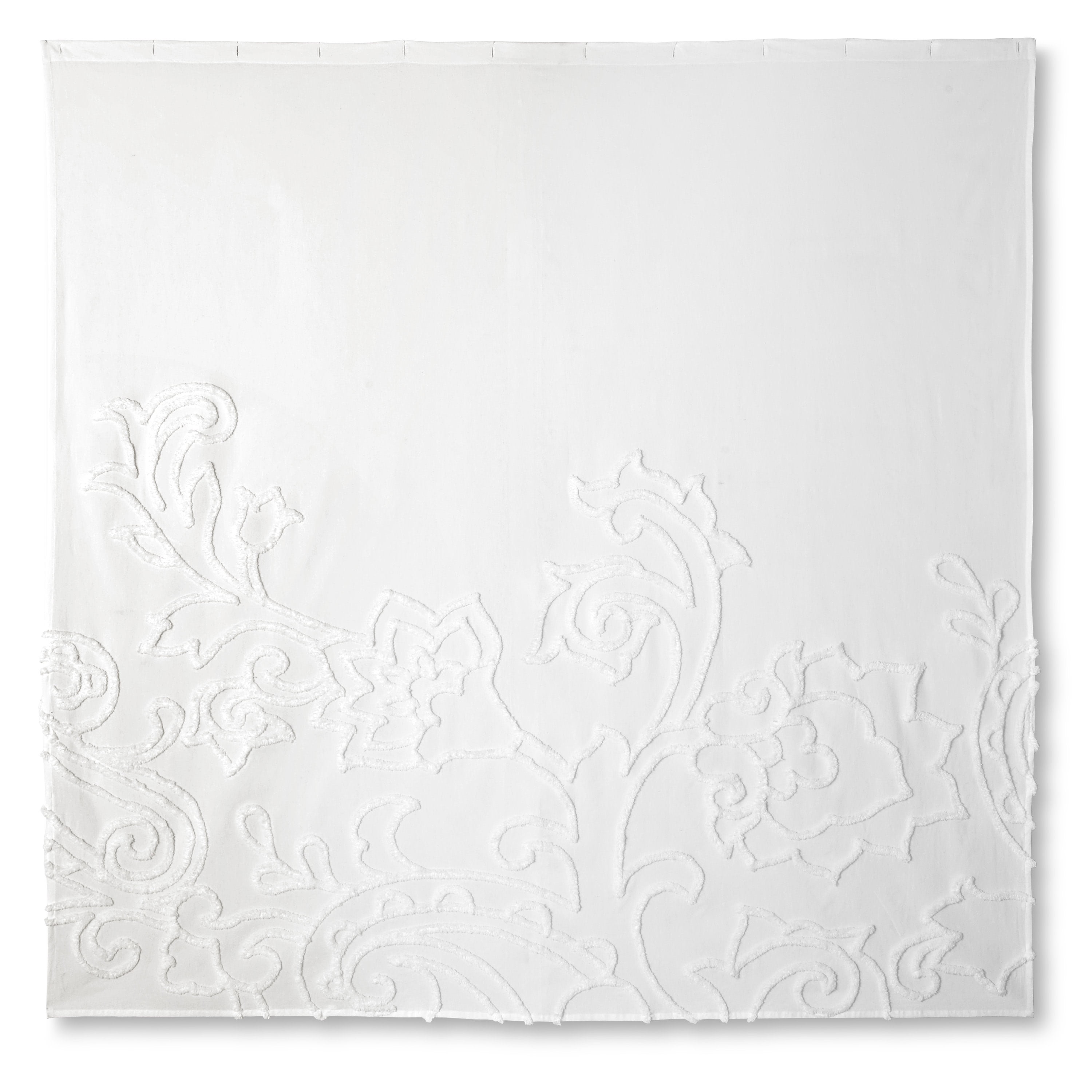 Better Homes and Gardens Coventry Paisley Shower Curtain, 100 Cotton 72"x72", White, Adult