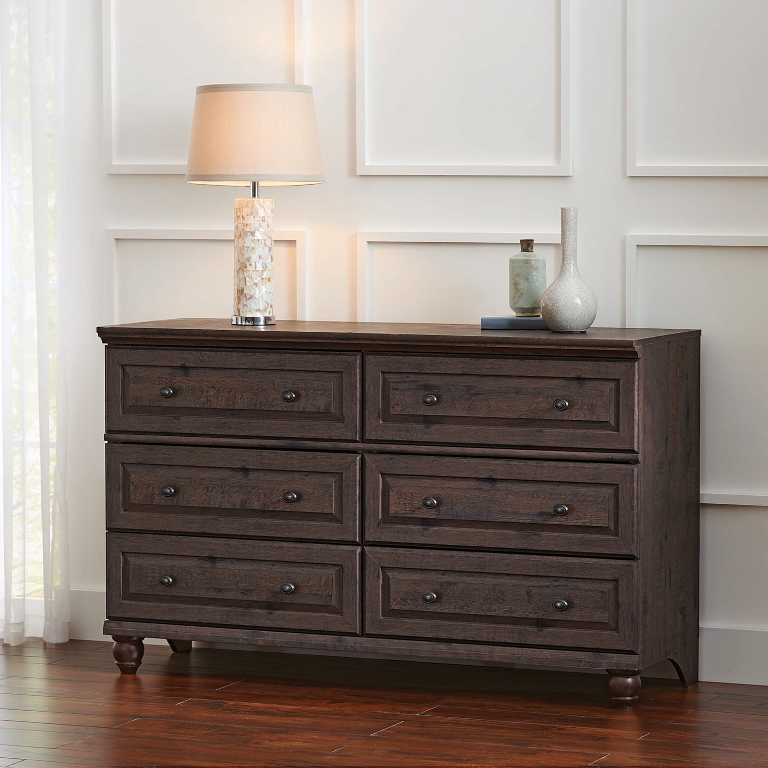 Better Homes and Gardens Crossmill 6 Drawer Dresser Coffee Oak