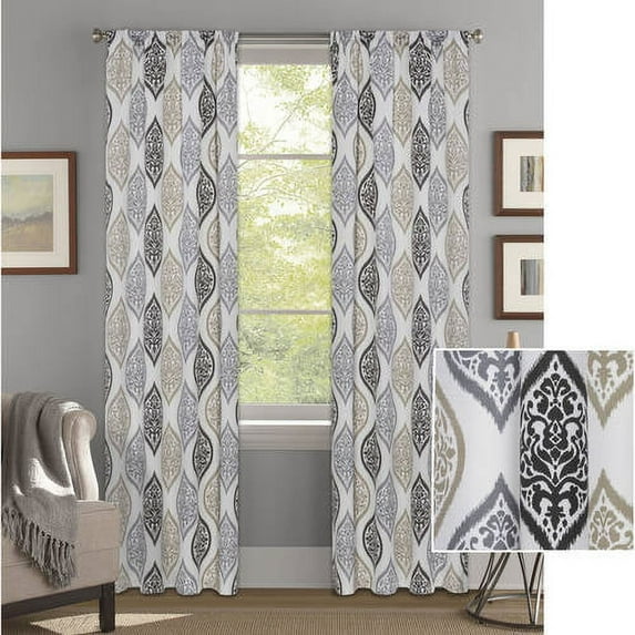 Better Homes and Gardens Damask Ogee Curtain Panel
