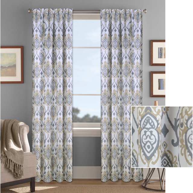 Better Homes and Gardens Damask Scroll Curtain Panel