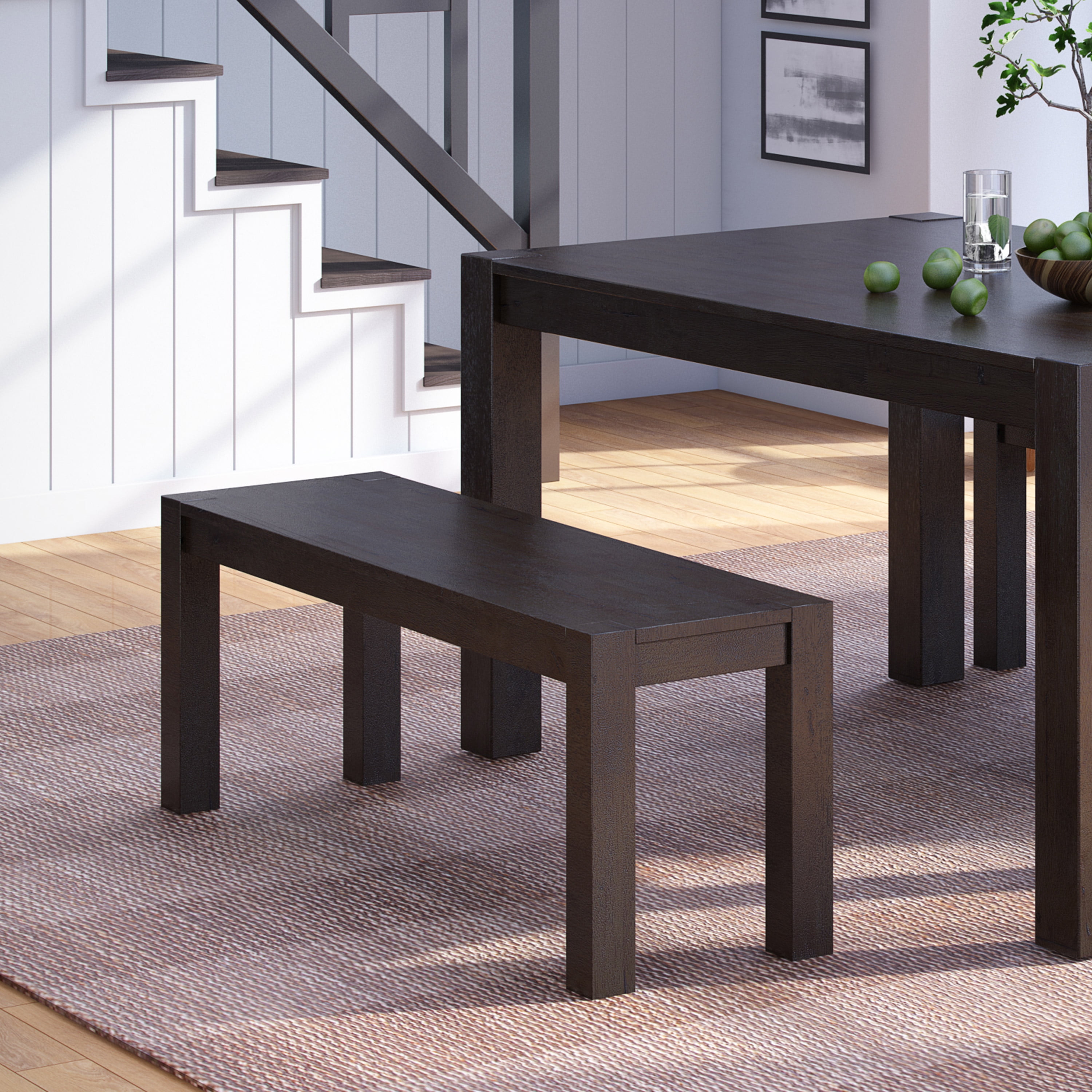 Better Homes and Gardens Distressed Dining Chairs (set of 2) and Modern Dining Bench Set, Green ...