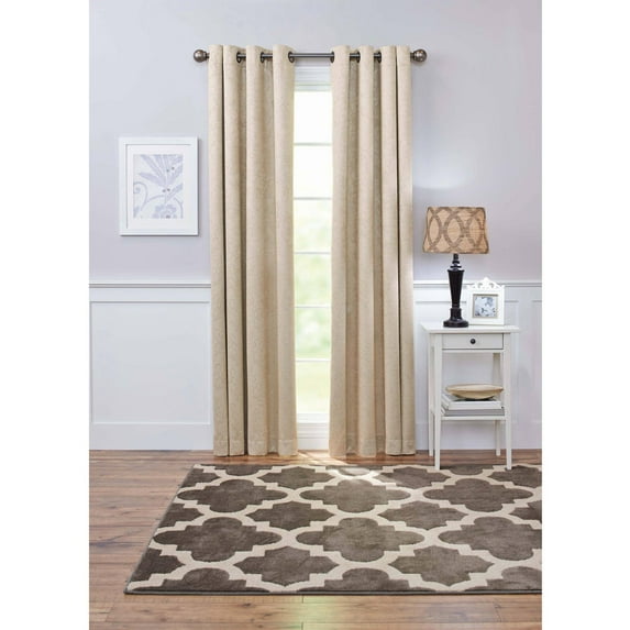 Better Homes and Gardens Embossed Damask Blackout Grommet Curtain Panel