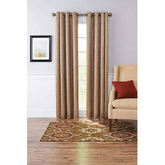 Better Homes and Gardens Embossed Damask Blackout Grommet Curtain Panel