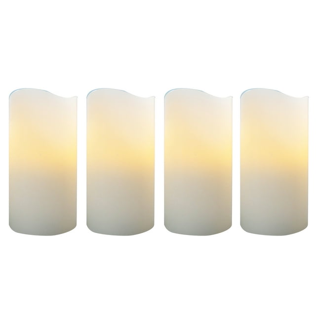 Better Homes and Gardens Flameless LED Pillar Candles 4-Pack, Vanilla Scented