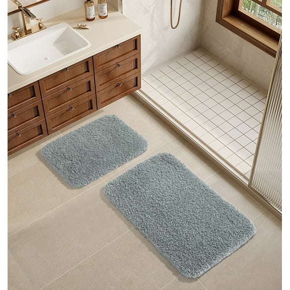 Better Homes and Gardens Grey Cloud 2pc Bath Rug Set, 17 x 20 & 20 x 30, Polyester