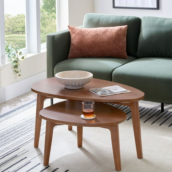 Better Homes & Gardens Greyson Nesting Tables, Acorn Finish, Set of 2