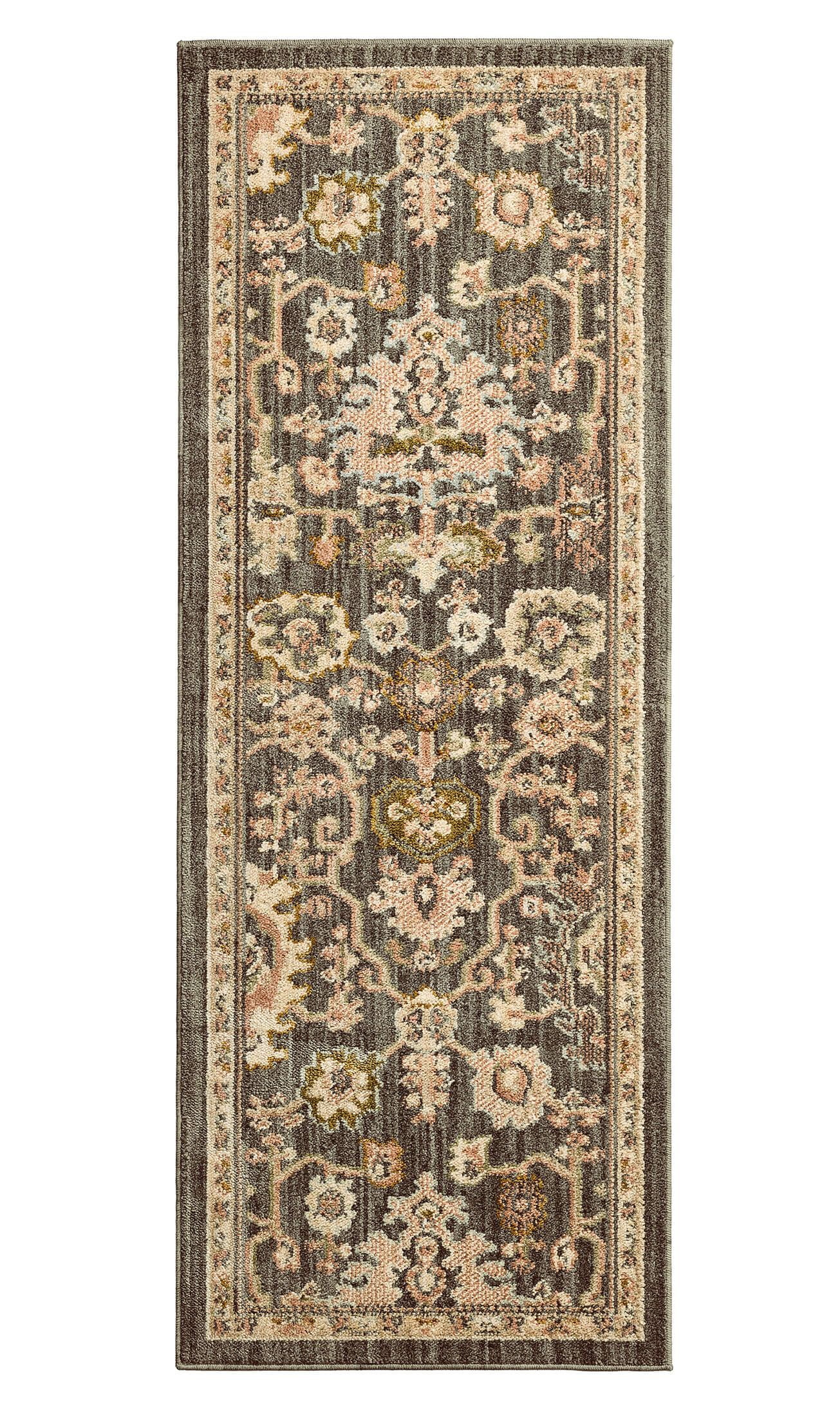 Better Homes and Garden Modern Oushak Low Pile Stain and Fade Resistant Indoor Runner Rug, Gray, 2'7.5" x 7'