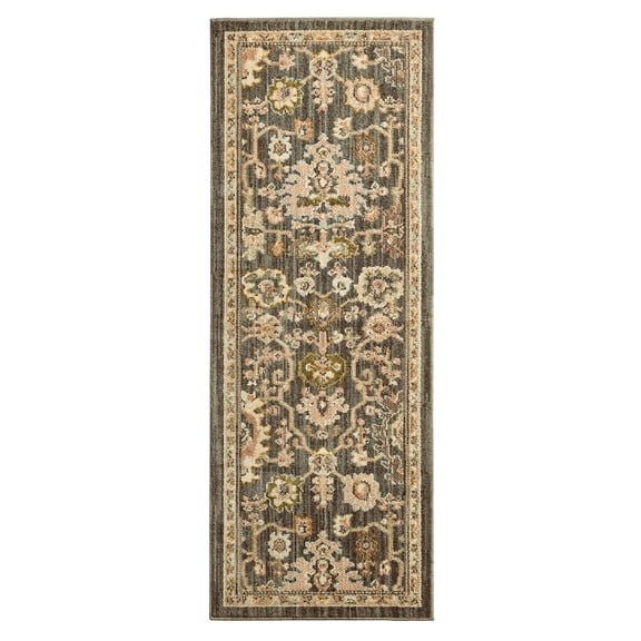 Better Homes and Garden Modern Oushak Low Pile Stain and Fade Resistant Indoor Runner Rug, Gray, 2'7.5" x 7'