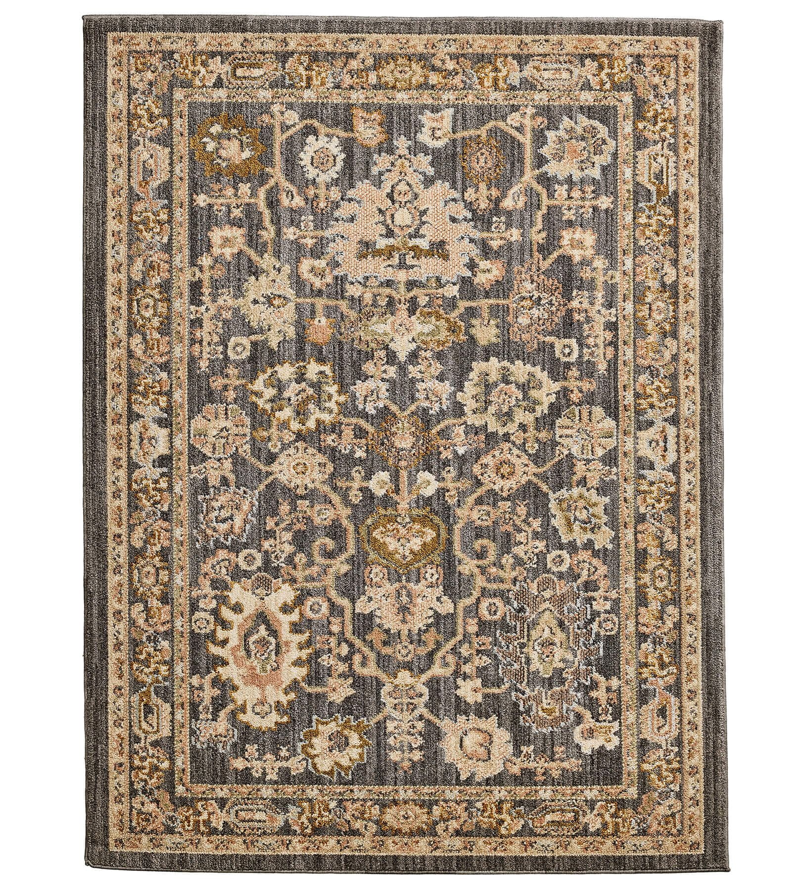 Better Homes and Garden Modern Oushak Low Pile Stain and Fade Resistant Indoor Area Rug, Gray, 5'3" x 7
