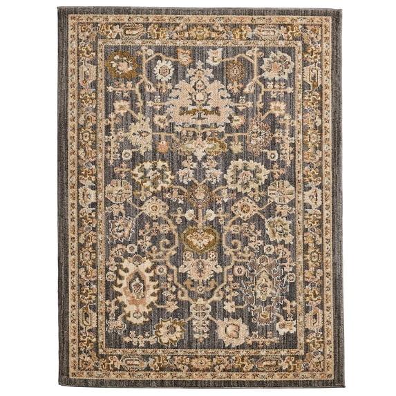 Better Homes and Garden Modern Oushak Low Pile Stain and Fade Resistant Indoor Area Rug, Gray, 7'10" x 10'