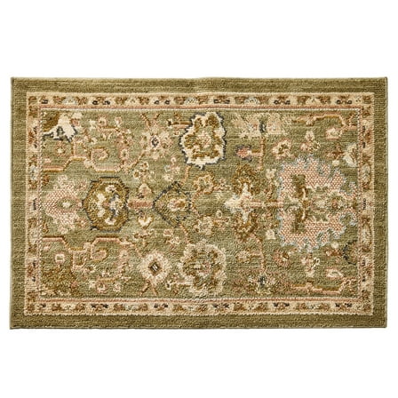 Better Homes and Garden Modern Oushak Low Pile Stain and Fade Resistant Indoor Accent Rug, Green, 2'7.5" x 3'10"