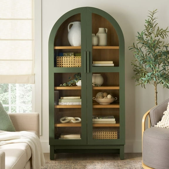 Better Homes & Gardens Juliet Arch Accent Cabinet, Deep Green Finish