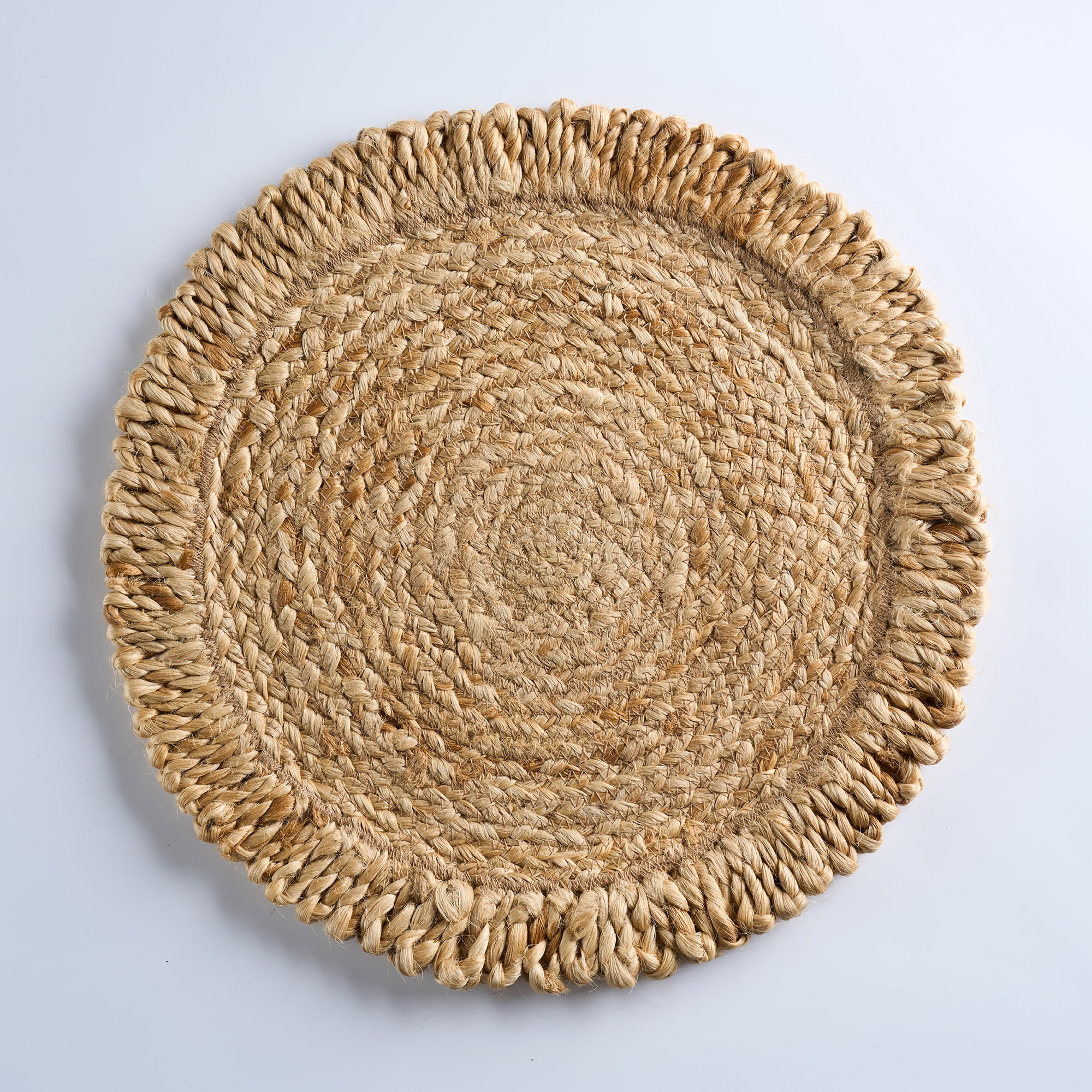 Better Homes and Gardens Jute Flower Design Placemat Woven for Dining Table Décor 15" Round