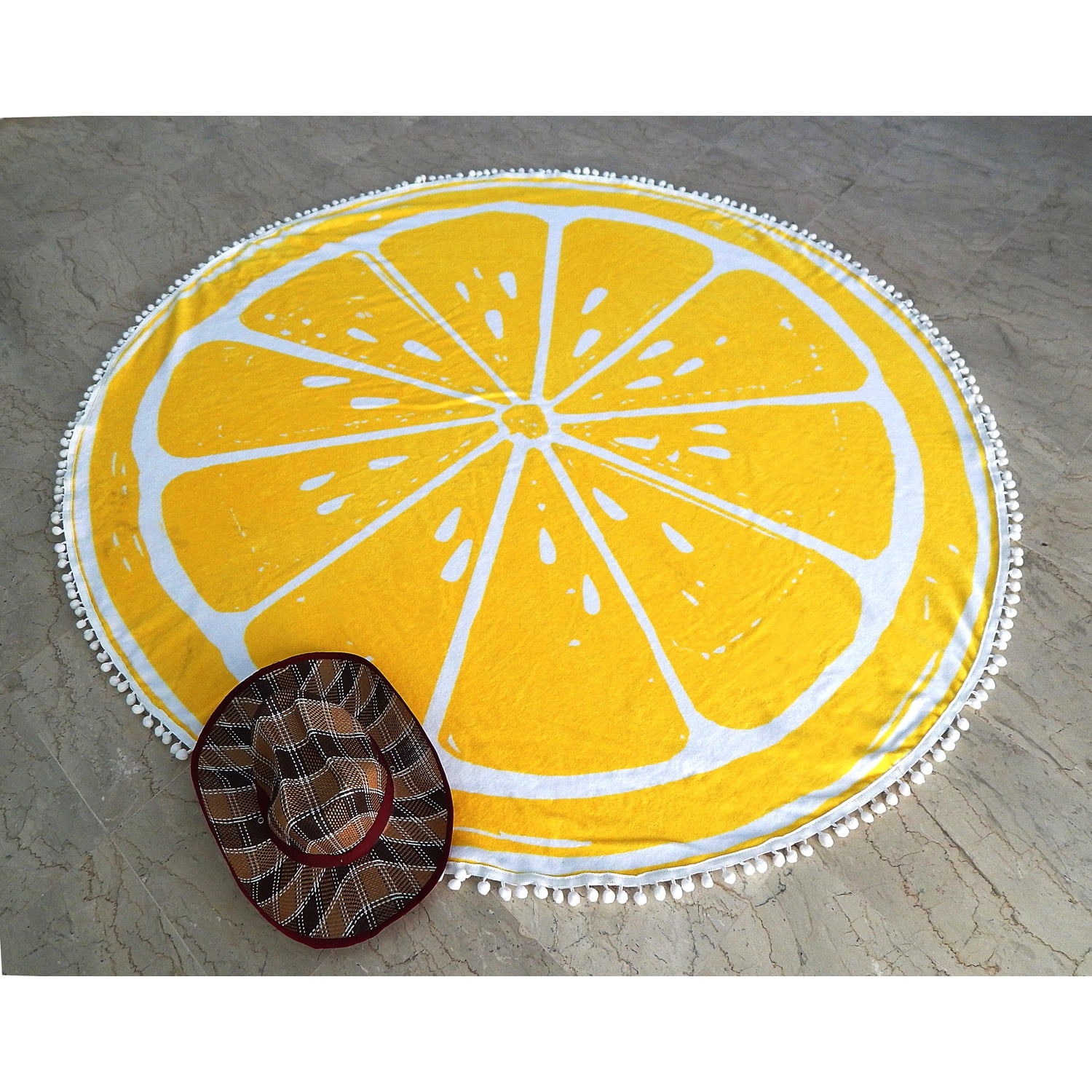 Better Homes and Gardens Lemon 60" Round Beach Towel 100 Cotton