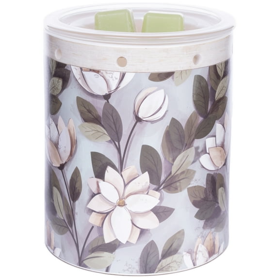 Better Homes and Gardens Magnolia Branches Ceramic Wax Warmer with 20W Plug in with Soft Light