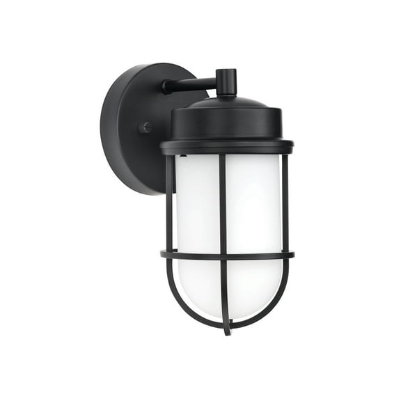 Better Homes & Gardens Matte Black Coastal One-Light Outdoor Wall Lantern