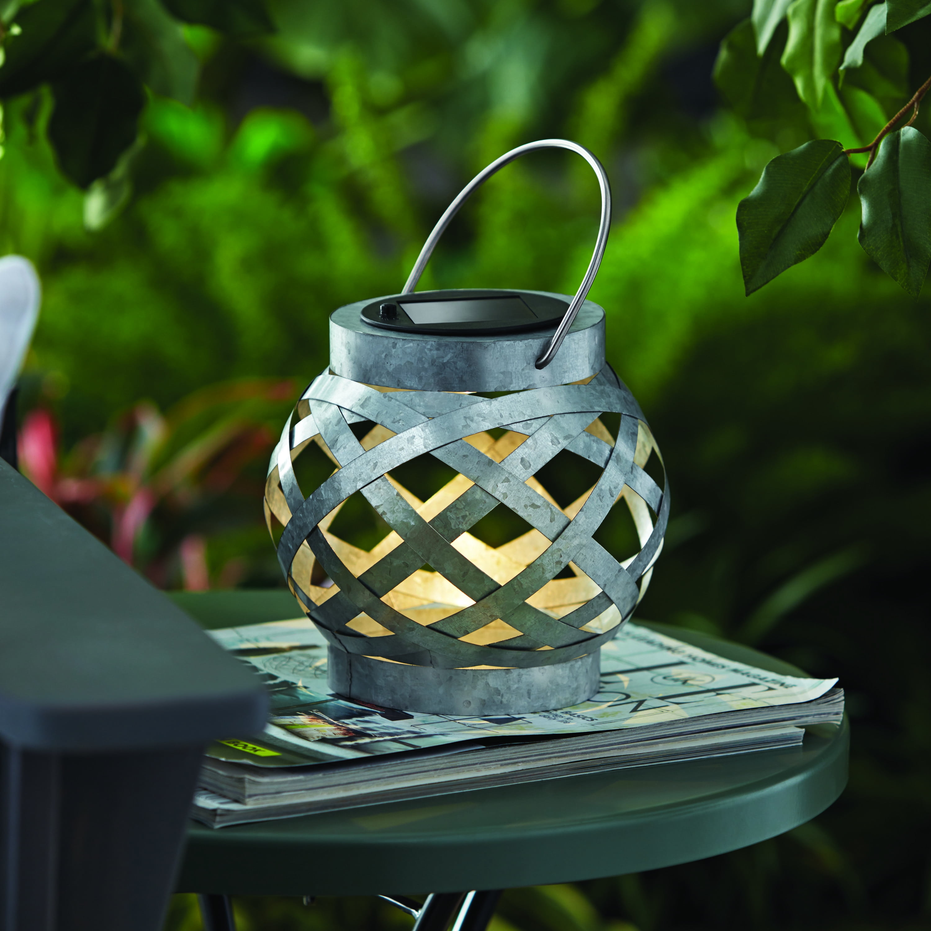 Better Homes and Gardens Outdoor Galvanized Solar Lantern Set of 2