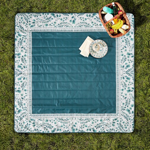 Better Homes and Gardens Picnic Blanket, 72" x72", Teal