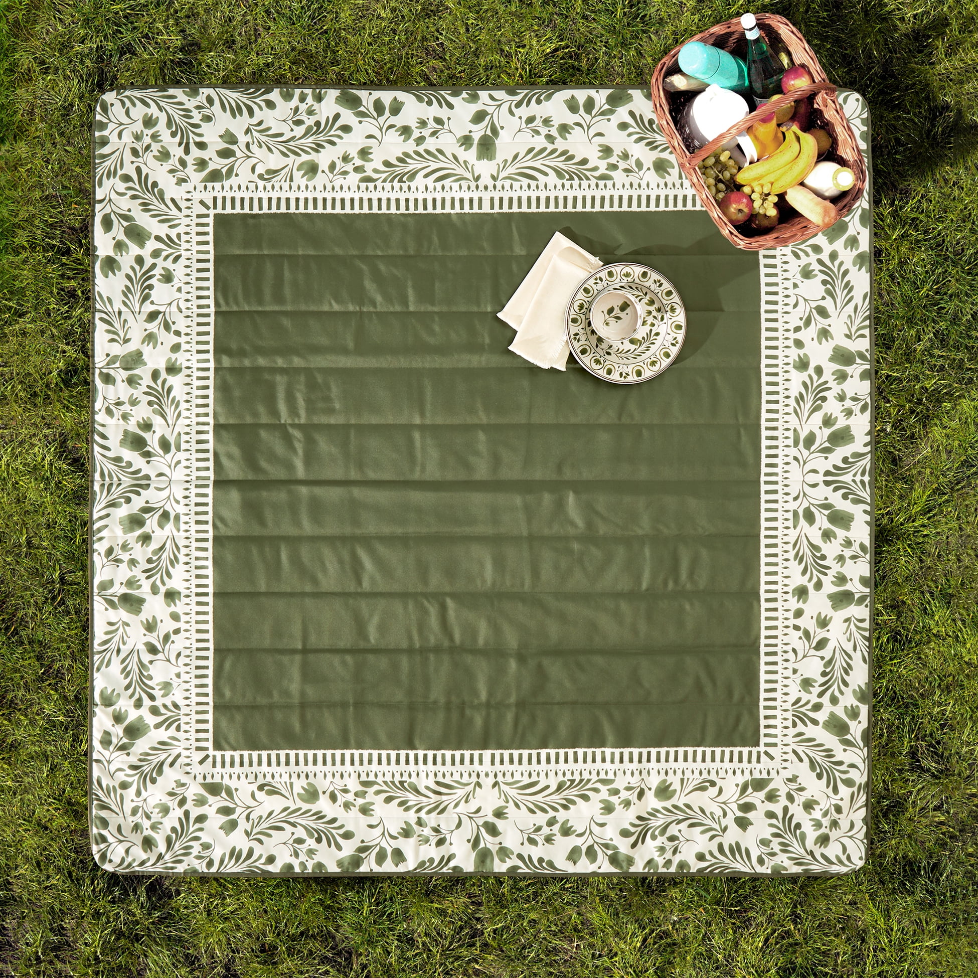 Better Homes and Gardens Picnic Blanket, Green, 72"x 72" - Walmart.com