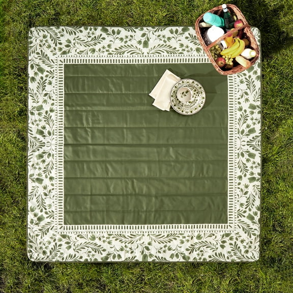 Better Homes and Gardens Picnic Blanket, Green, 72" x 72"