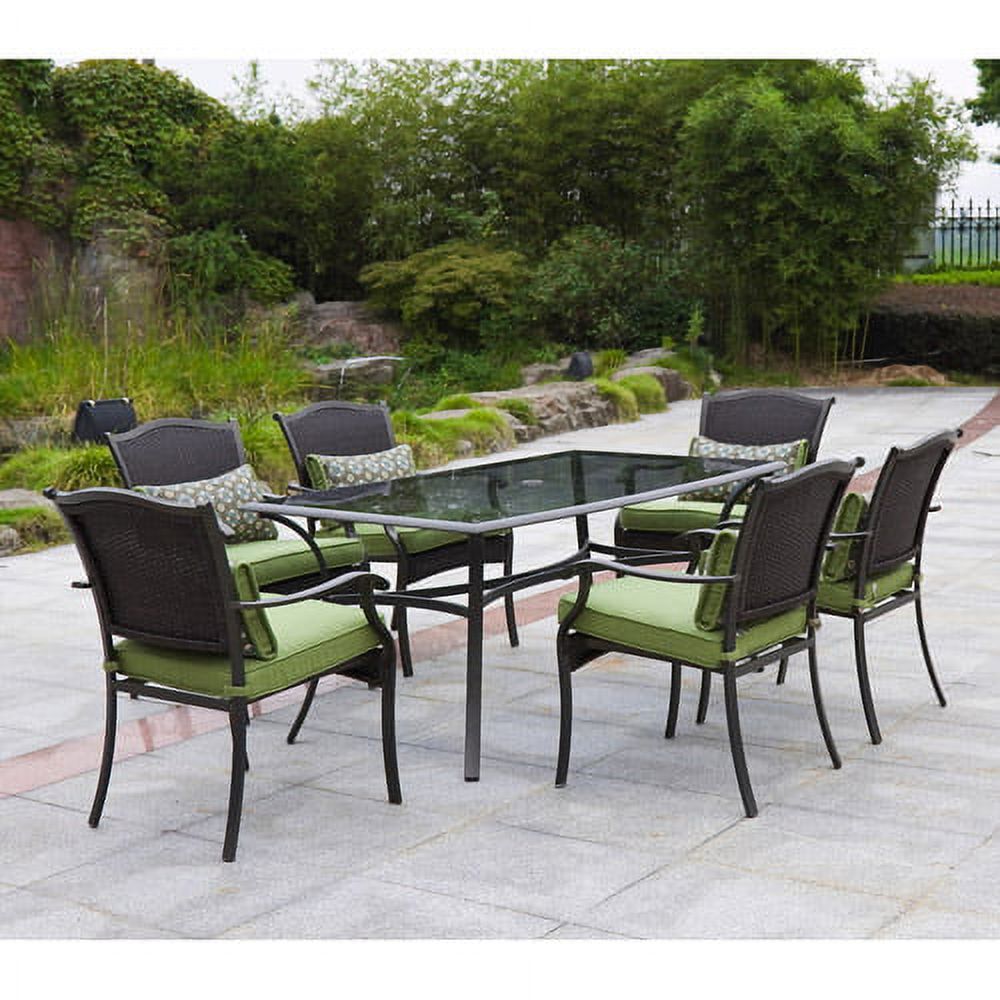 Better Homes and Gardens Providence Patio Dining Set, Outdoor 7 Piece Cushioned Metal, Green - image 1 of 10