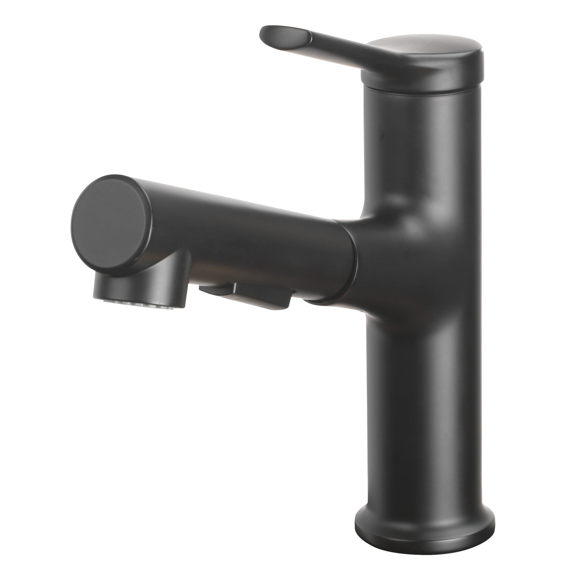 Better Homes and Gardens Pull-Out Bathroom Sink Faucet with Pop-up Drain and Optional Deckplate, Matte Black