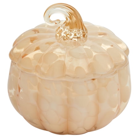 Better Homes & Gardens 2-Wick 8 oz White Tortoiseshell Glass Pumpkin Jar Candle, Pumpkin Snickerdoodle Swirl