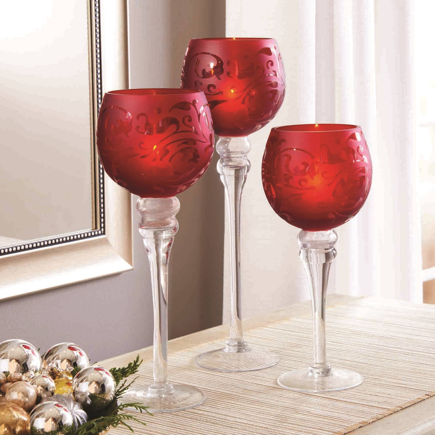 Better Homes & Gardens Clear Flared Red Wine Glass with Stem - 4 Pack