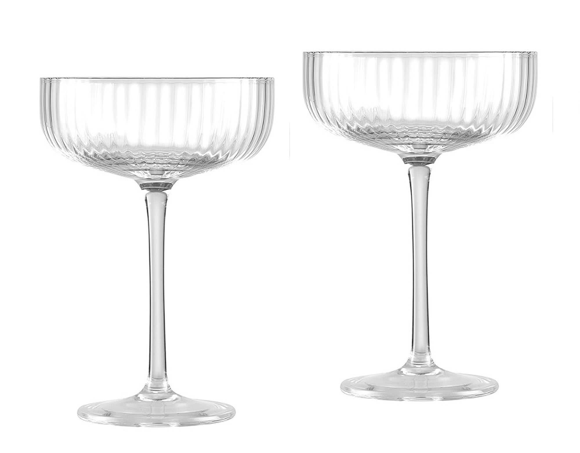 Better Homes and Gardens Ribbed Coupe Glass 2pk Clear