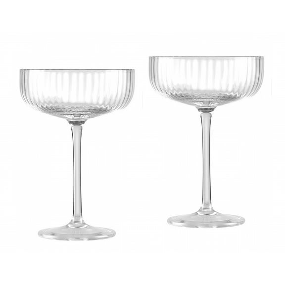 Better Homes and Gardens Ribbed Coupe Glass 2pk Clear