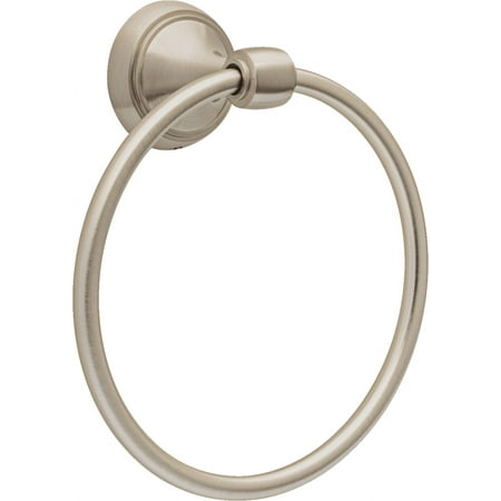 Better Homes and Gardens Safford Towel Ring, Wall Mounted Bathroom Towel Holder, Satin Nickel