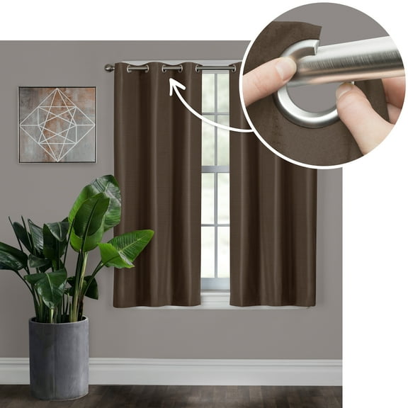 Better Homes & Gardens Simon Solid Textured Curtain Panel, Choclate, 40" W x 63" L
