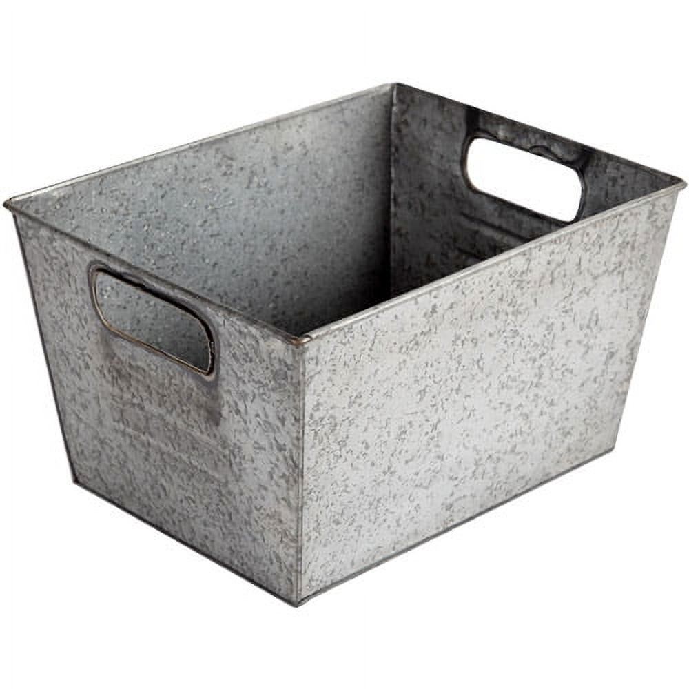 Better Homes and Gardens Small Galvanized Bin, Silver - image 1 of 6