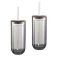 thumbnail image 1 of Better Homes and Gardens Smoke Ribbed Sipper 2PK, 1 of 4