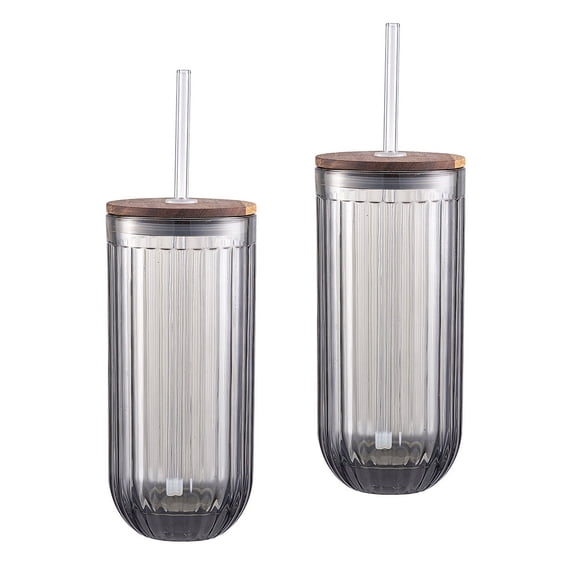 Better Homes and Gardens Smoke Ribbed Sipper 2PK