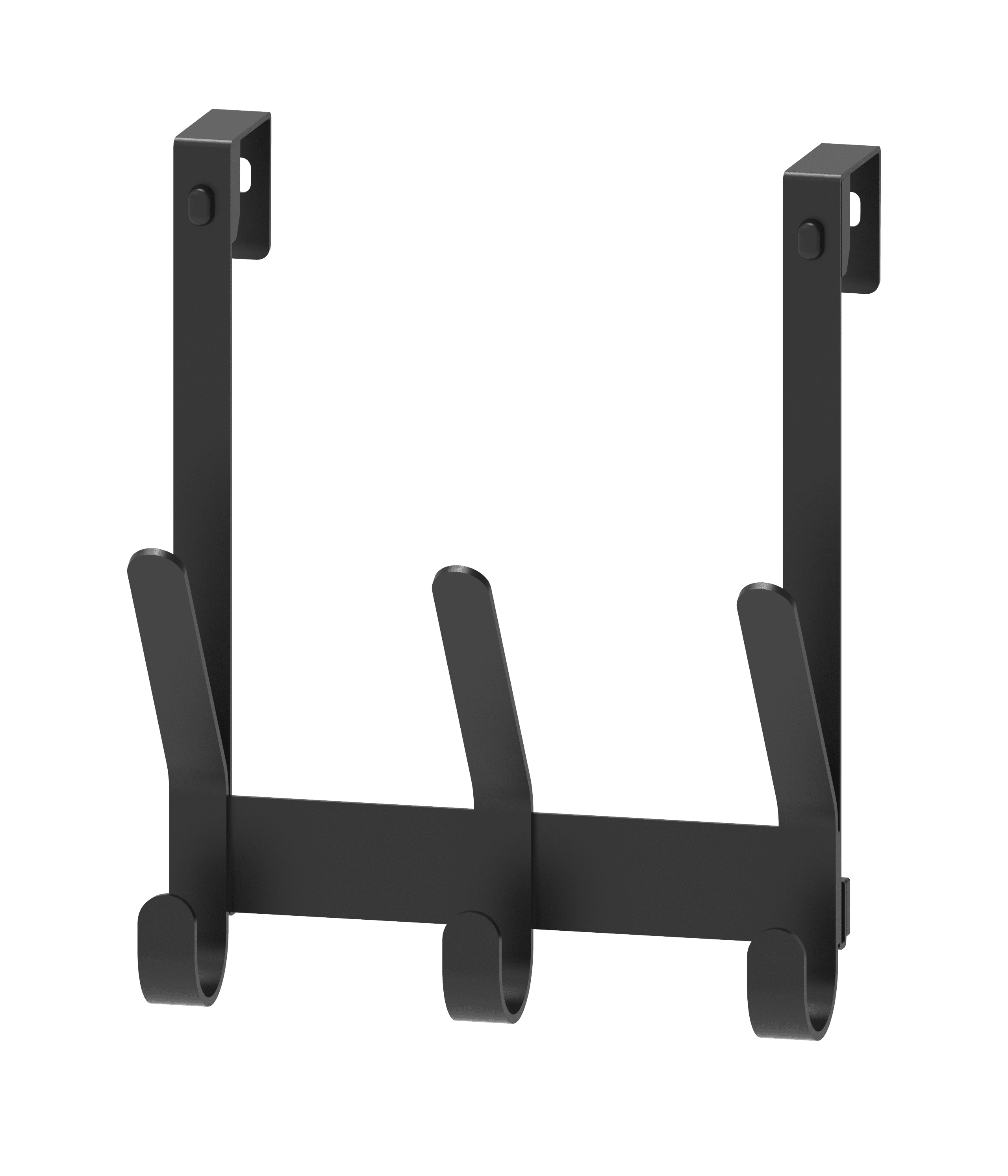Better Homes & Gardens SnugFit Over-the-Door Hook Rack – 3 Double Hooks, Matte Black Steel