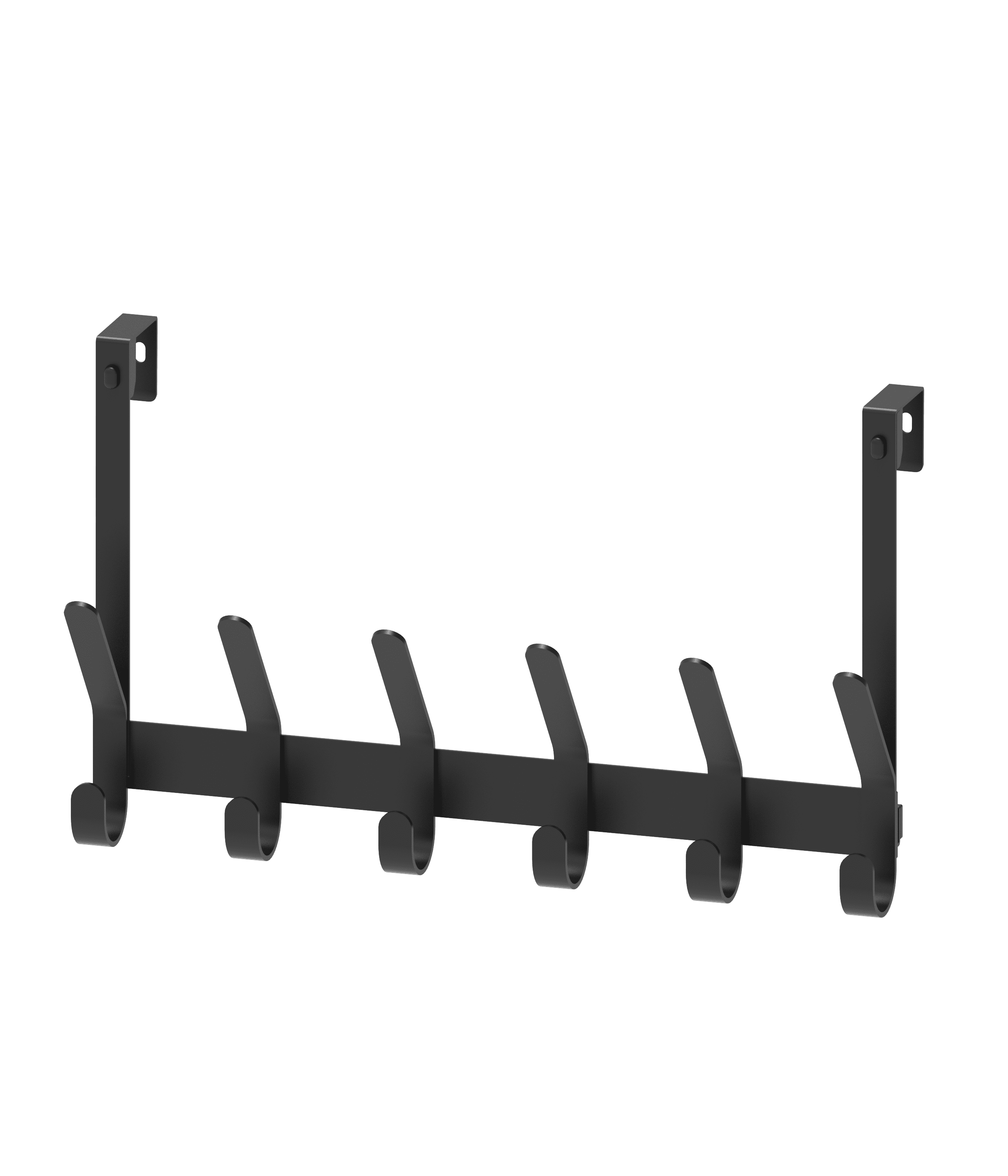 Better Homes & Gardens SnugFit over-the-Door Hook Rack with 6 Double Hooks, Matte Black