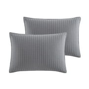Better Homes and Gardens Standard Quilted Pillow Sham, Grey, 2 Pack