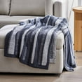 thumbnail image 1 of Better Homes & Gardens Soft Cozy Knit Oversize Couch Throw Blanket, Charcoal Stripe, 1 of 6